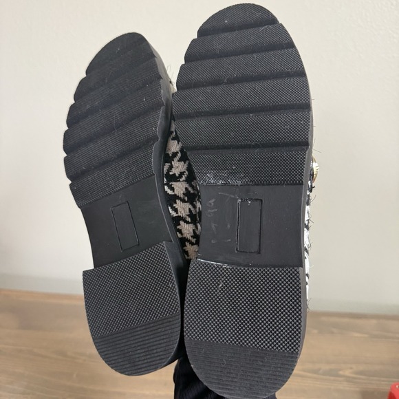 Betsey Johnson Women's 7.5 Miriam Houndstooth Pearl Rhinestone Studded Loafers - Picture 10 of 10